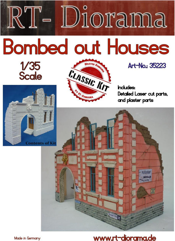 RT DIORAMA 35223 1/35 Bombed Out Houses (Upgraded Ceramic Version)