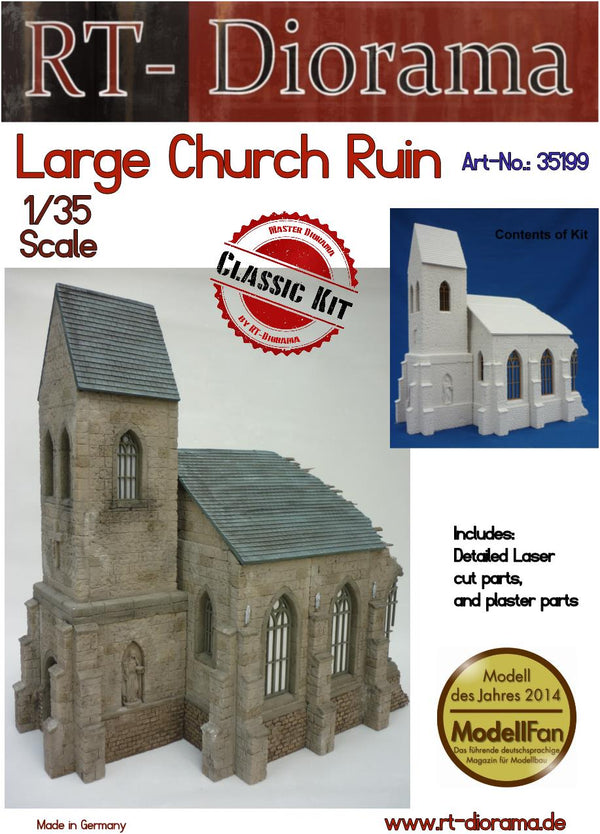 RT DIORAMA 35199 1/35 Large Church Ruin (Upgraded Ceramic Version)