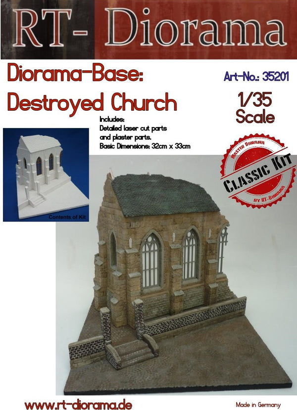RT DIORAMA 35201 1/35 Diorama-Base: Destroyed Church (Upgraded Ceramic Version)