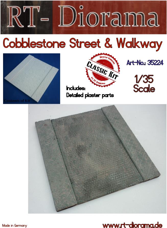 RT DIORAMA 35224K  1/35 Cobblestone Street & Walkway (Upgraded Ceramic Version)