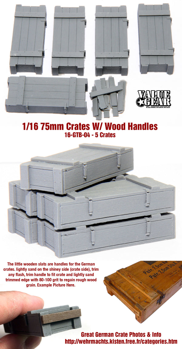 Value Gear 16GTB04 1/16 - Ammo crates w/wooden handles (5 pcs.)