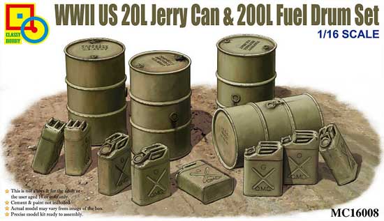 Classy Hobby 16008 1/16 US 20L Jerry Can & 200L Fuel Drum Set