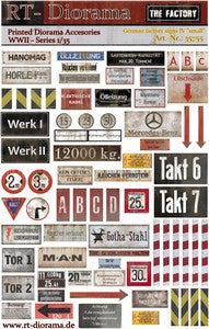 RT DIORAMA 35755 1/35 Printed Accessories: German Factory Signs IV "small"