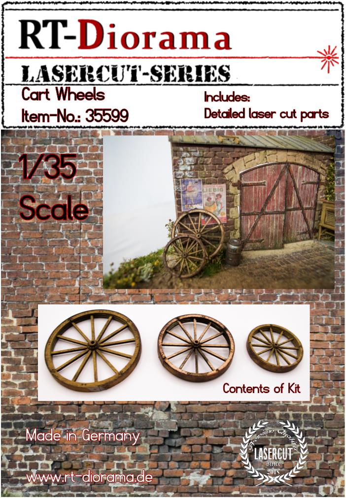 RT DIORAMA 35599 1/35 Cart Wheels (3 pcs.)