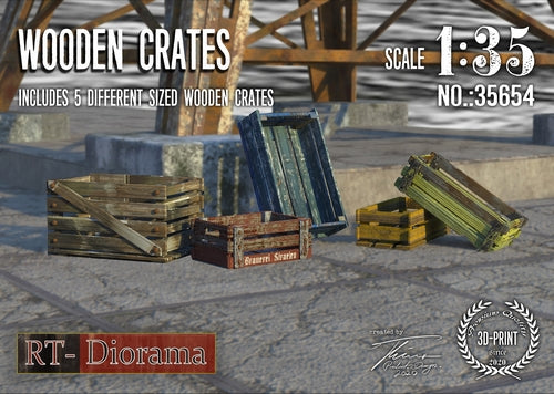 RT DIORAMA 35654 1/35 3D Resin Print: Wooden Crates