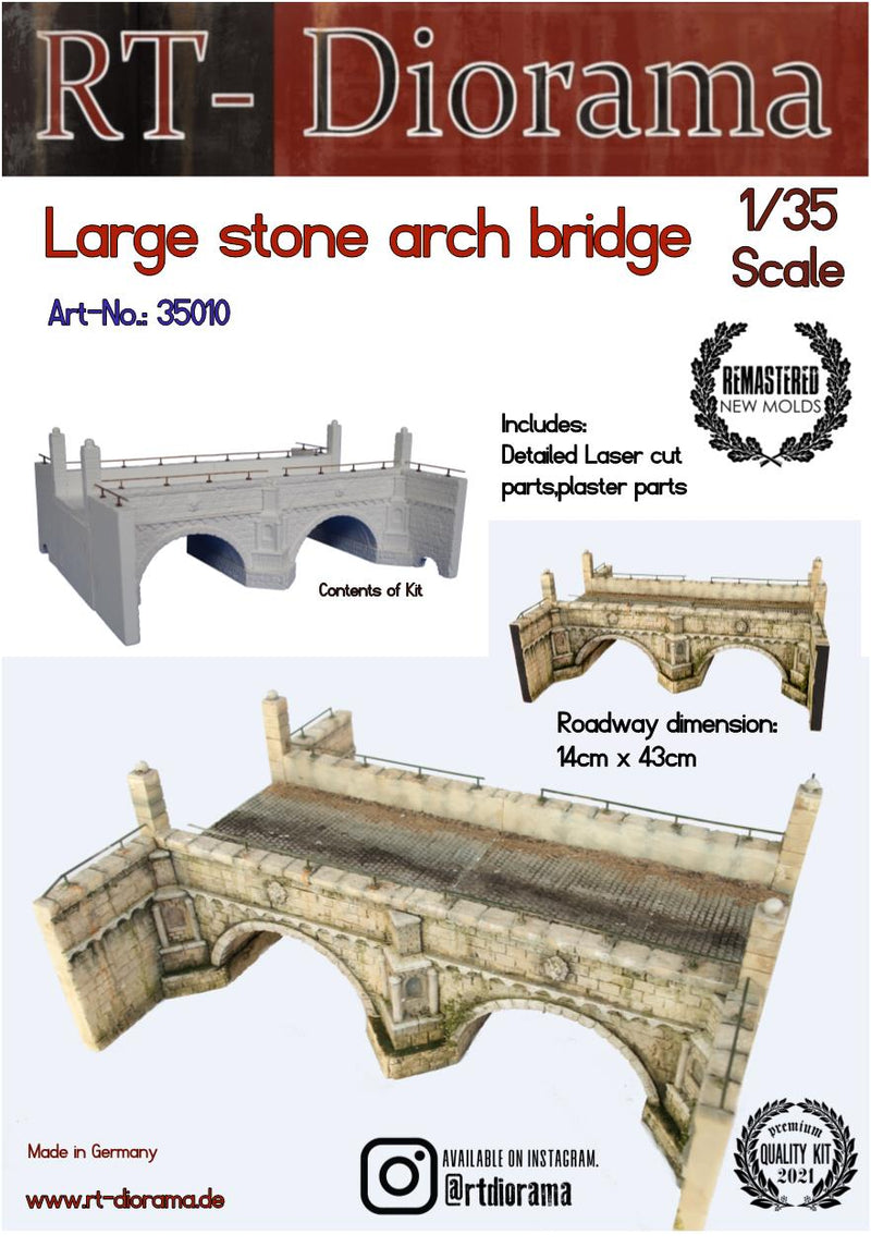 RT DIORAMA 35010 1/35 Large Stone arch bridge (Upgraded Ceramic Version)