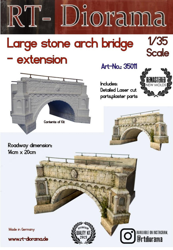 RT DIORAMA 35011 1/35 Large Stone arch bridge - Extension (Upgraded Ceramic Version)