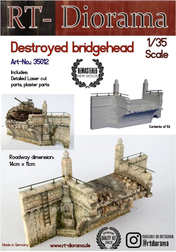 RT DIORAMA 35012 1/35 Destroyed Bridgehead ( Upgraded Ceramic Version)