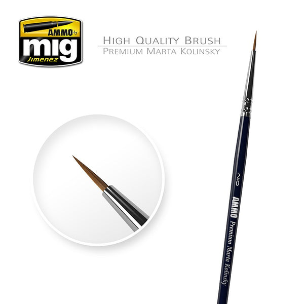 AMMO by Mig 8601 2/0 Premium Marta Kolinsky Round Brush