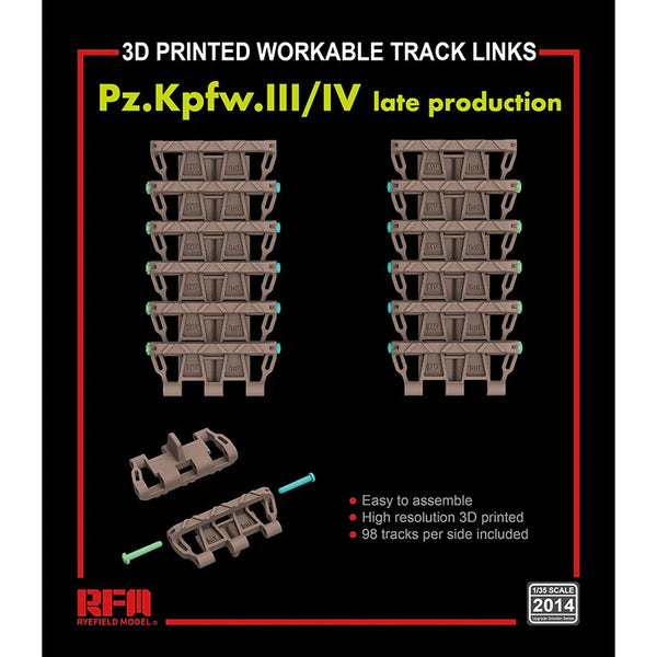 Rye Field Model 2014 1/35 Workable Track Links for Pz.Kpfw.III/IV Late Production