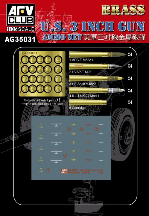 AFV Club AG35031 1/35 US 3inch Gun Ammo