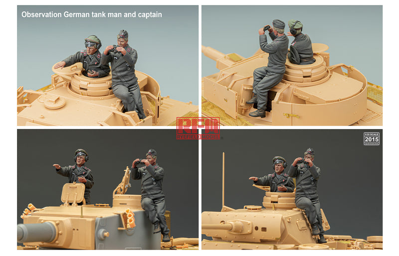 Rye Field Model 2015 1/35 Observation German Tank Man and Captain (2 Resin Figures)