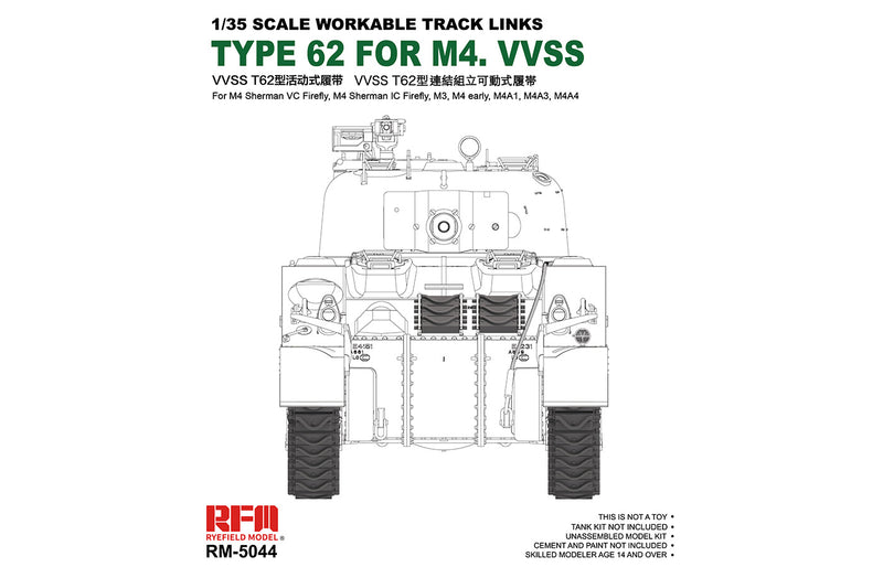 Rye Field Model 5044 1/35 Tracks TYPE 62 FOR M4.VVSS