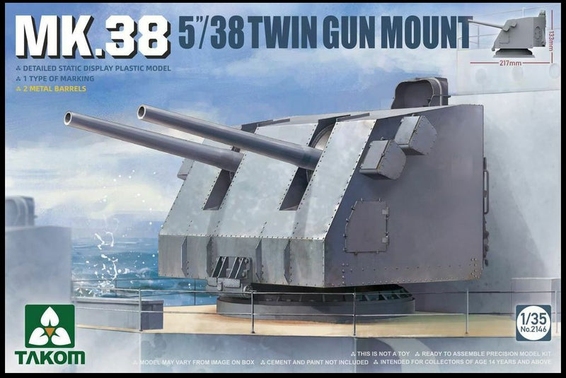 TAKOM 2146 1/35 MK .38 5"/38 TWIN GUN MOUNT
