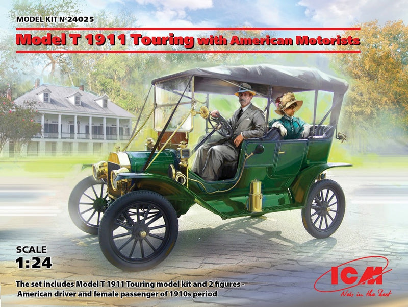 ICM 24025 1/24 Model T 1911 Touring w/American Motorists