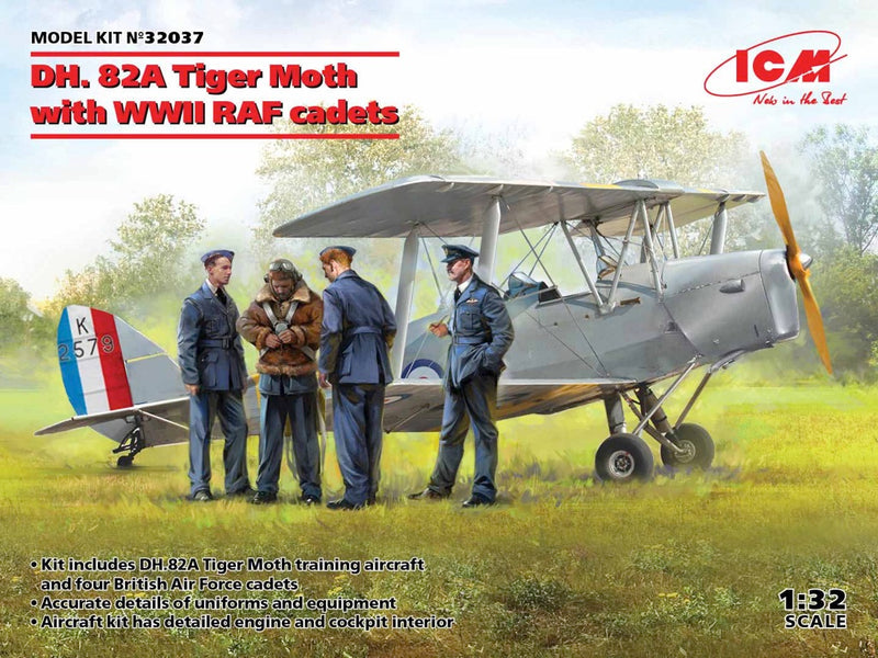 ICM 32037 1/32 Dh. 82a Tiger Moth w/WWII RAF Cadets