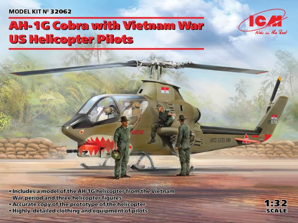 ICM 32062 1/32 AH-1G Cobra w/ Vietnam War US Helicopter Pilots