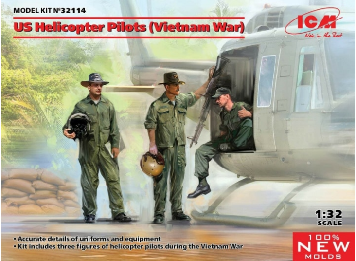 ICM 32114 1/32 U.S. Helicopter Pilots (Vietnam War)
