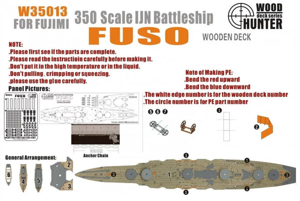 FlyHawk W35013 1/350 WWII IJN Battleship Fuso Wooden Deck