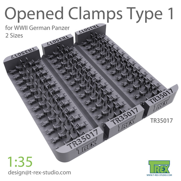 T-Rex 35017 1/35 Opened Clamps for German Panzer (Type 1)