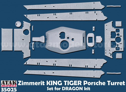 ATAK 35025 1/35 Zimmerit for King Tiger Porsche Turret (Dragon)