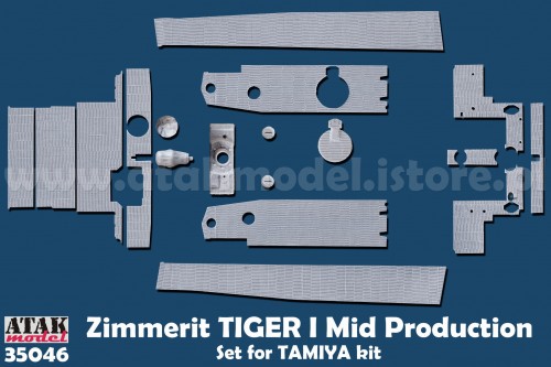 ATAK 35046 1/35 Zimmerit for Tiger I mid - Set II (Tamiya)