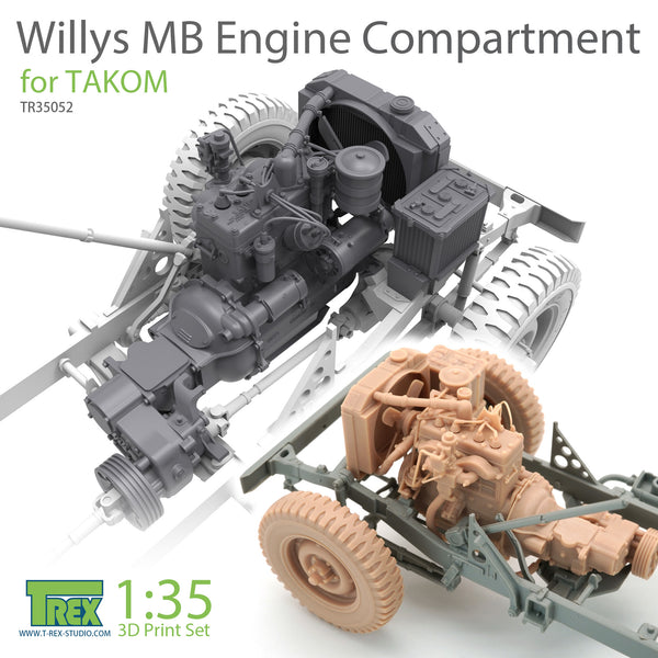 T-Rex 35052 1/35 Willys MB Engine Compartment Set for Takom