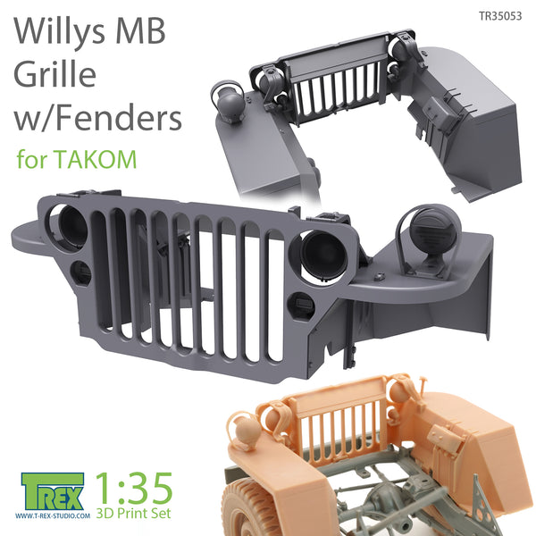 T-Rex 35053 1/35 Willys MB Grille w/Fenders Set for Takom