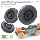 T-Rex 35055 1/35 Willys MB Wheels (Weighted Tire) w/Spare Wheel
