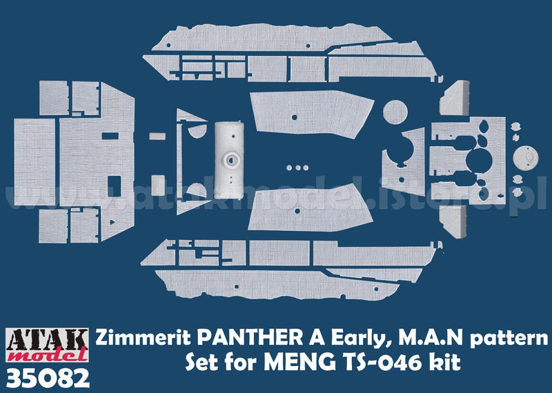 ATAK 35082 1/35 Zimmerit Panther A Early MAN Pattern Set for Meng TS-046