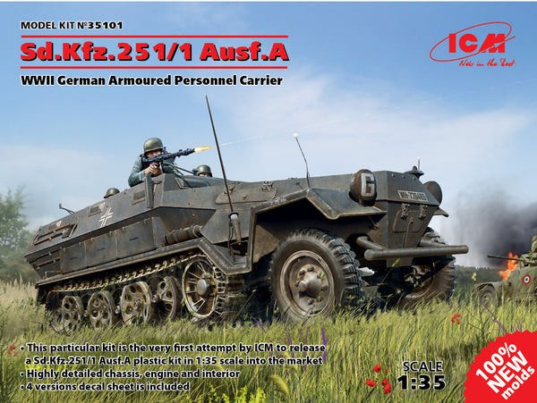 ICM 35101 1/35 Sd.Kfz.251/1 Ausf.A, WWII German Armoured Personnel Carrier