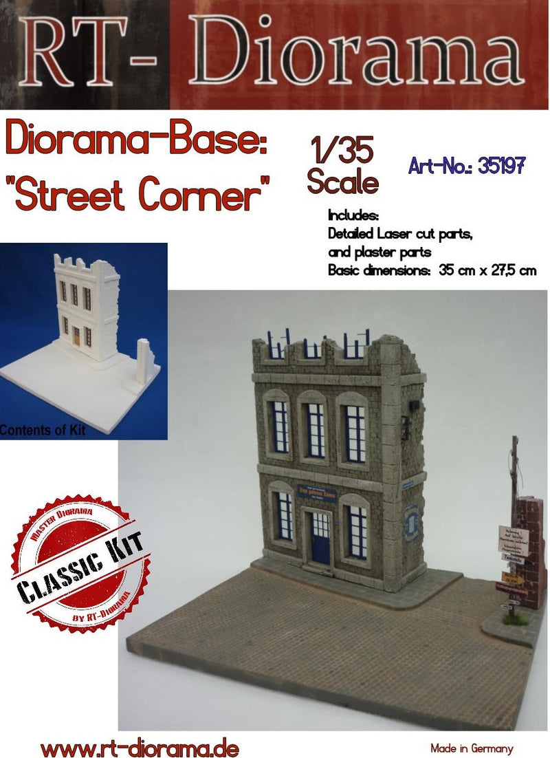 RT DIORAMA 35197  Diorama-Base: "Street Corner" (Upgraded Ceramic Version)