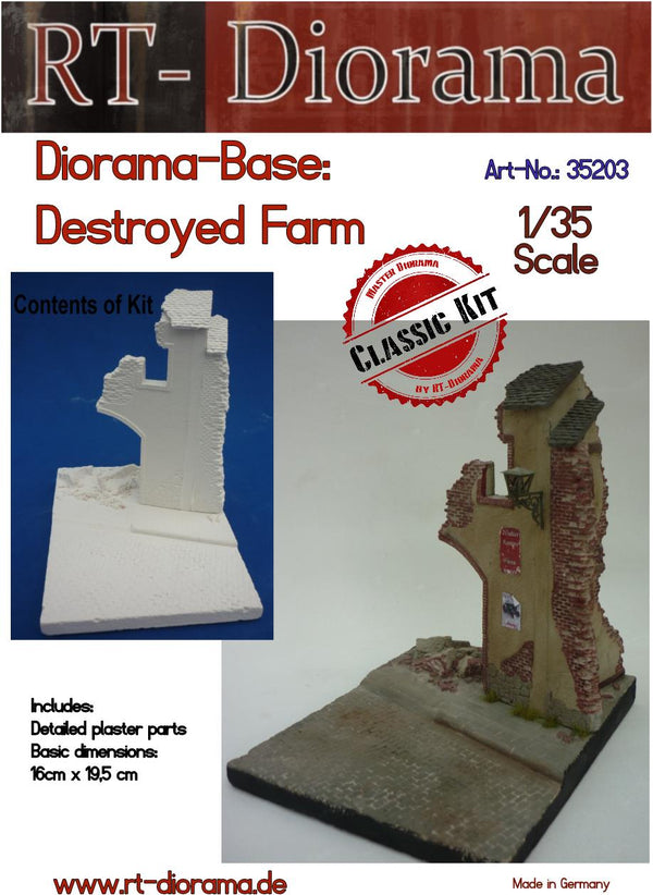 RT DIORAMA 35203 Diorama-Base: Destroyed Farm (Upgraded Ceramic Version)