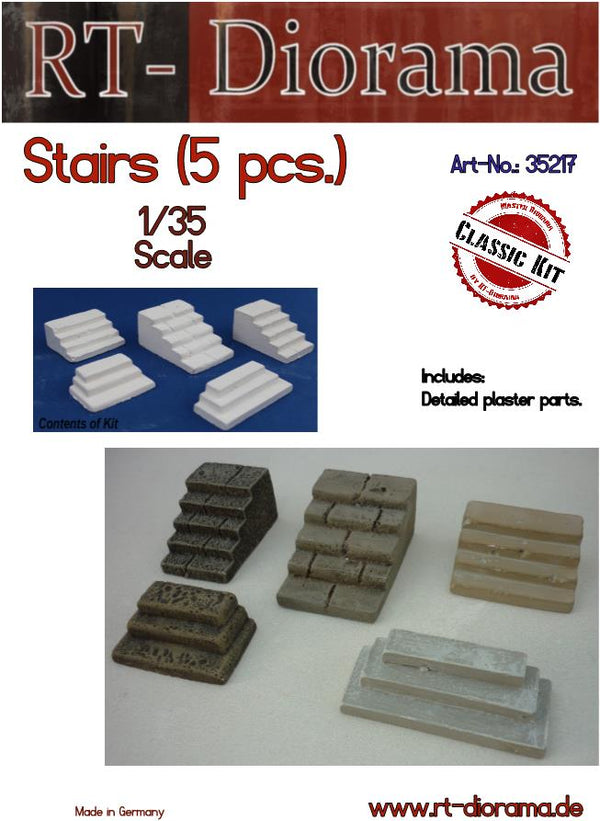 RT DIORAMA 35217  Stairs - 5 Pieces (Upgraded Ceramic Version)
