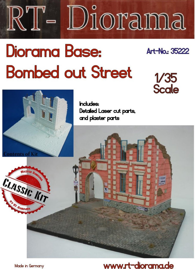 RT DIORAMA 35222 1/35 Diorama-Base: "Bombed out Street" (Upgraded Ceramic Version)