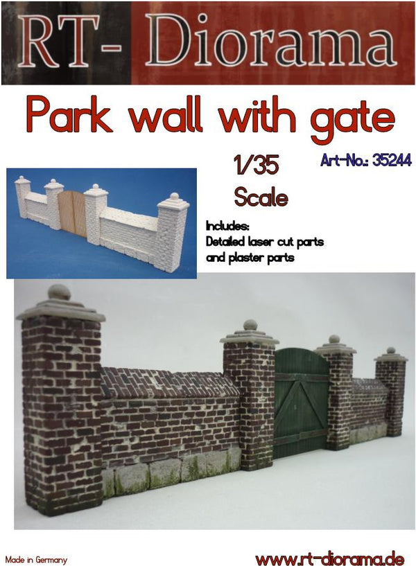 RT DIORAMA 35244 1/35 Park Wall with Gate (Upgraded Ceramic Version)