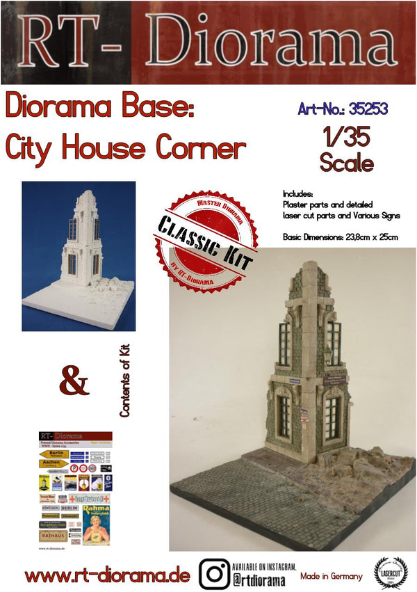 RT DIORAMA 35253 1/35 Diorama-Base: Cityhouse Corner (Upgraded Ceramic Version)