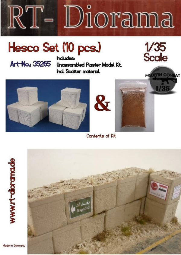 RT DIORAMA 35265 1/35 Hescos Set (10 pcs) (Upgraded Ceramic Version)