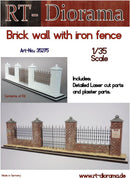 RT DIORAMA 35275 1/35 Brick Wall with Fence (Upgraded Ceramic Version)