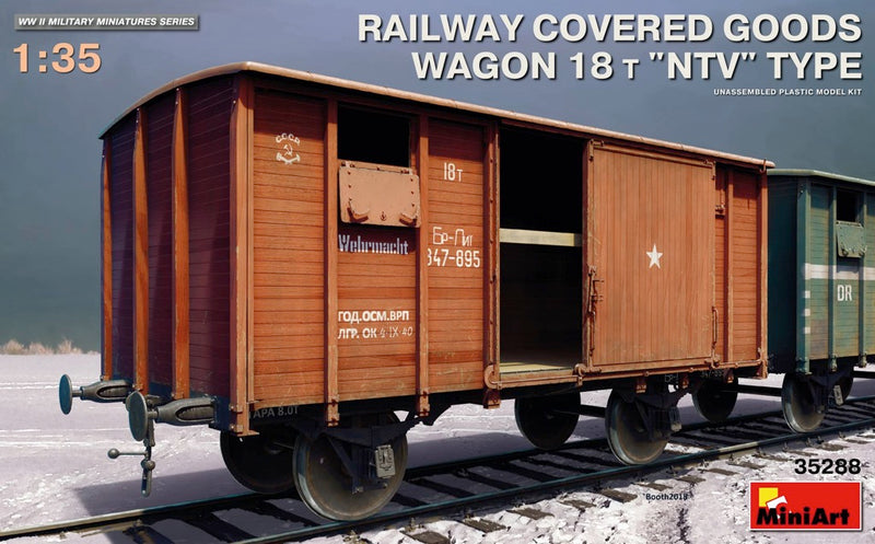 MiniArt 35288 1/35 Railway Covered Goods Wagon 18T "NTV" Type