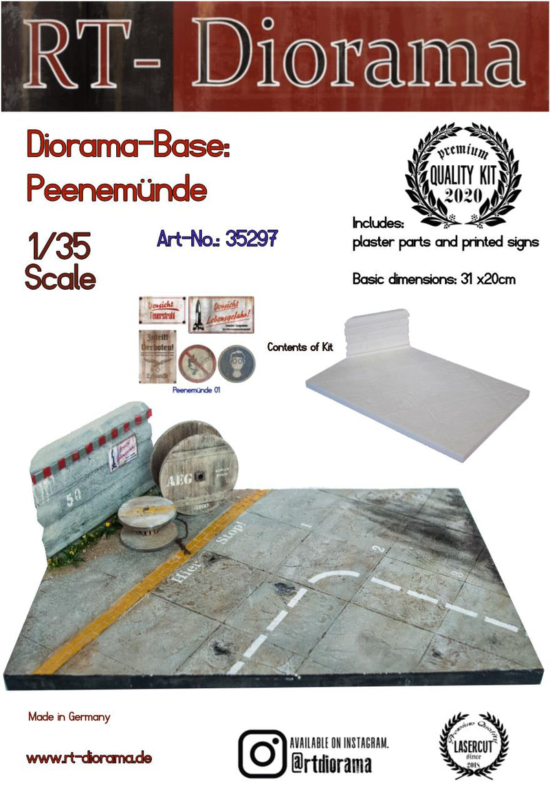 RT DIORAMA 35297 1/35 Diorama-Base: "Peenemünde" (Upgraded Ceramic Version)