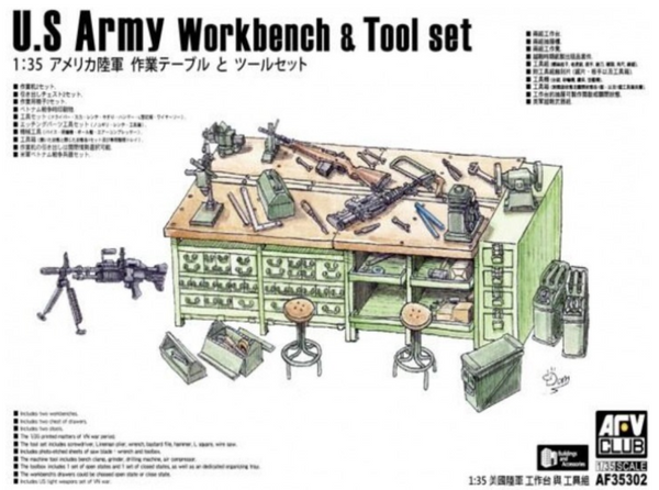 AFV Club 35302 1/35 U.S. Army Workbench & Tool Set