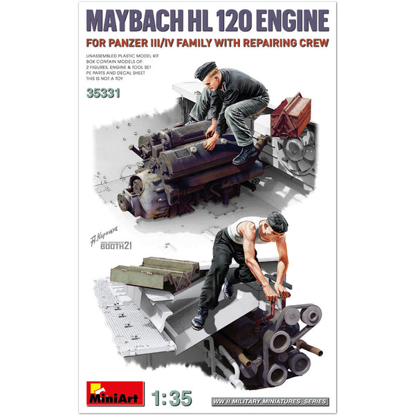 MiniArt 35331 1/35 Maybach HL 120 Engine for Panzer III/IV Family with Repair Crew