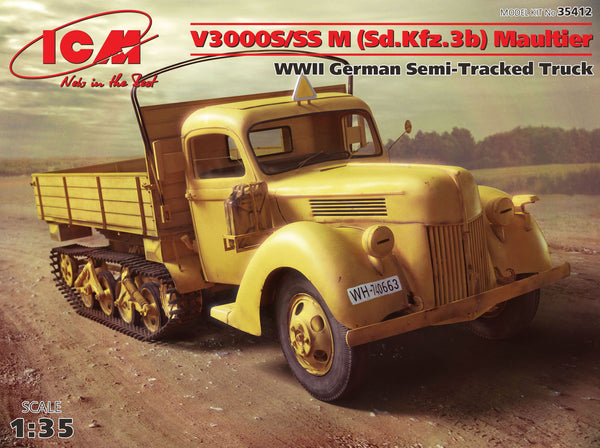 ICM 35412 1/35 V3000S/SS M (Sd.Kfz.3b) Maultier, WWII German Semi-Tracked Truck