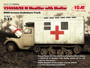 ICM 35414 1/35 V3000S/SS M Maultier with Shelter, WWII German Ambulance Truck