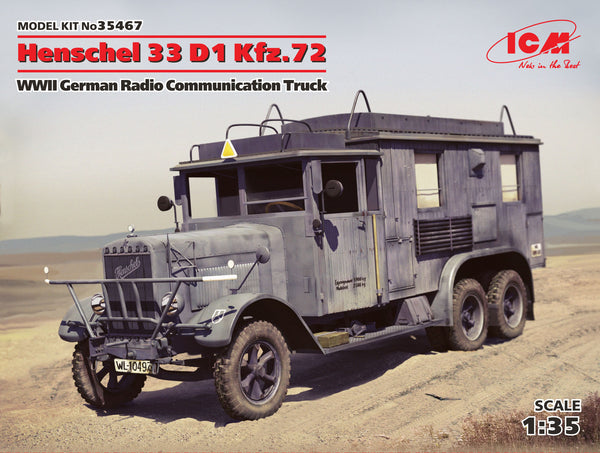 ICM 35467 1/35 Henschel 33 D1 Kfz.72, WWII German Radio Communication Truck