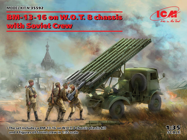 ICM 35592 1/35 BM-13-16 on W.O.T. 8 chassis w/ Soviet Crew