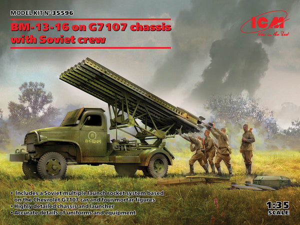 ICM 35596 1/35 BM-13-16 on G7107 Chassis w/ Soviet Crew