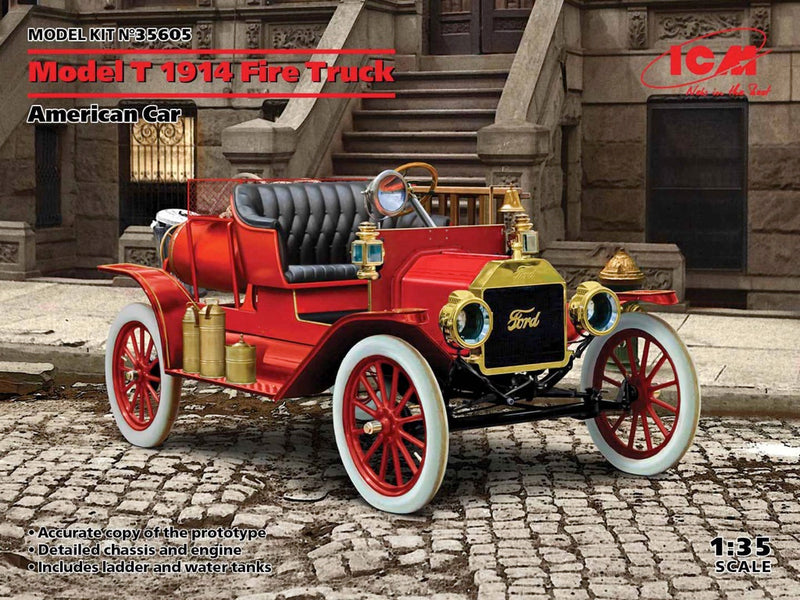 ICM 35605 1/35 Model T 1914 Fire Truck American Car