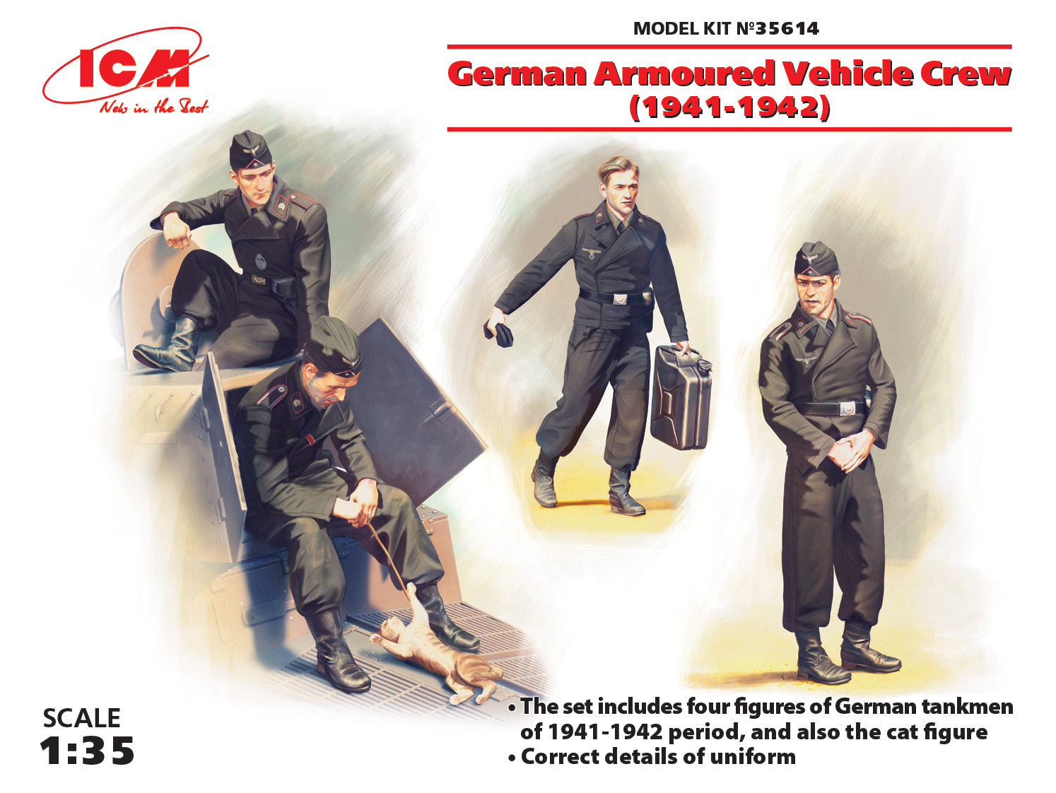 Maquette ICM 35615 – Équipage Blindé Français 1940, échelle 1/35, Neuf Boîte Scellée